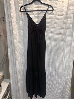 Abercrombie & Fitch Black Spaghetti-Strap Maxi Dress